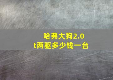 哈弗大狗2.0t两驱多少钱一台