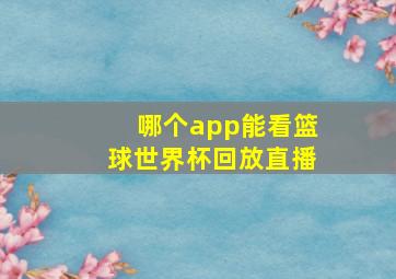 哪个app能看篮球世界杯回放直播