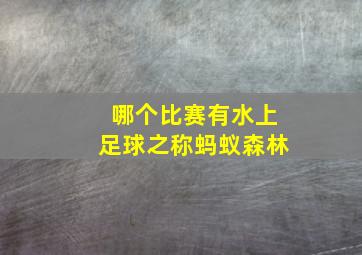 哪个比赛有水上足球之称蚂蚁森林