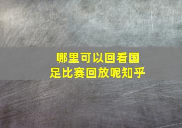 哪里可以回看国足比赛回放呢知乎