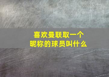 喜欢曼联取一个昵称的球员叫什么