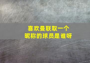 喜欢曼联取一个昵称的球员是谁呀