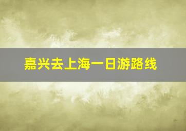 嘉兴去上海一日游路线