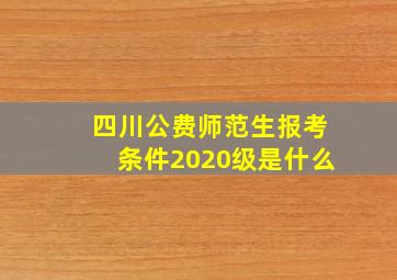 四川公费师范生报考条件2020级是什么