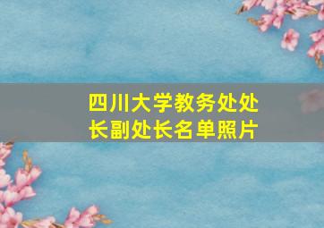 四川大学教务处处长副处长名单照片