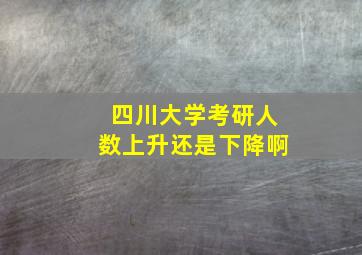 四川大学考研人数上升还是下降啊