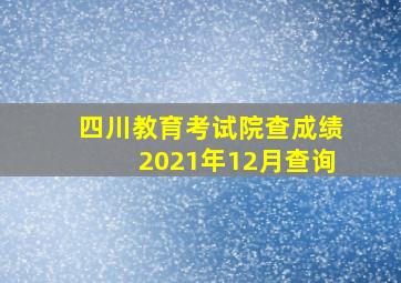 四川教育考试院查成绩2021年12月查询