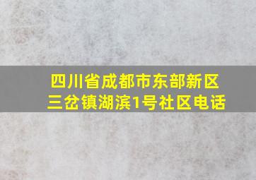 四川省成都市东部新区三岔镇湖滨1号社区电话