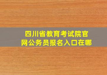 四川省教育考试院官网公务员报名入口在哪