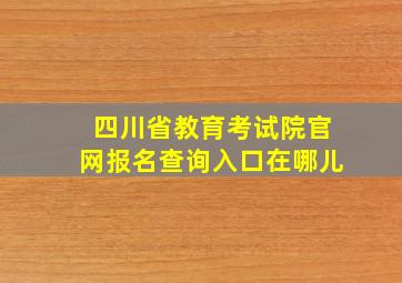 四川省教育考试院官网报名查询入口在哪儿