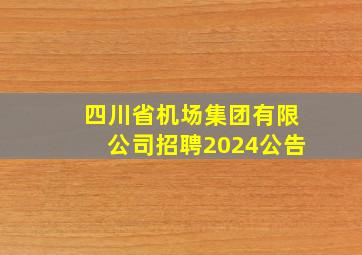 四川省机场集团有限公司招聘2024公告