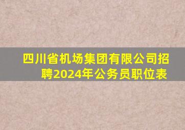 四川省机场集团有限公司招聘2024年公务员职位表