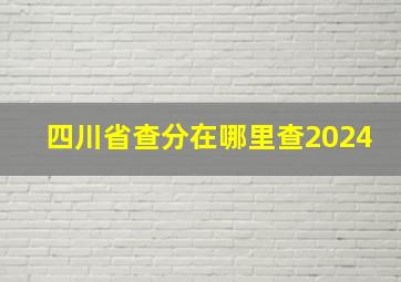 四川省查分在哪里查2024