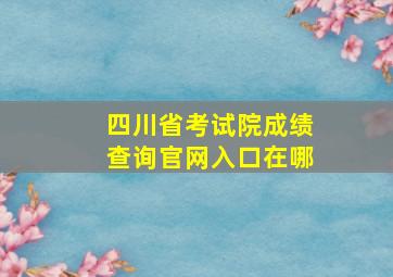 四川省考试院成绩查询官网入口在哪