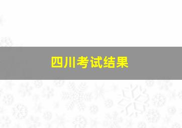 四川考试结果