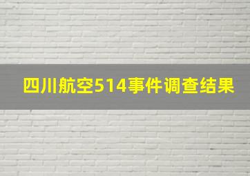 四川航空514事件调查结果