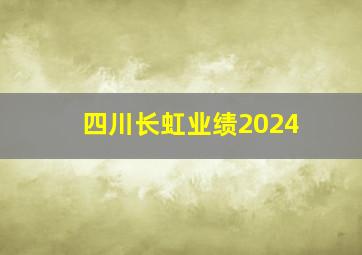 四川长虹业绩2024