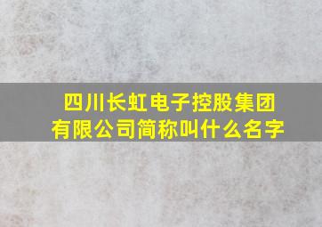 四川长虹电子控股集团有限公司简称叫什么名字