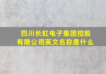 四川长虹电子集团控股有限公司英文名称是什么