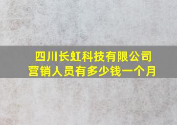 四川长虹科技有限公司营销人员有多少钱一个月