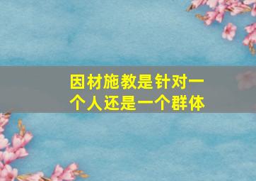 因材施教是针对一个人还是一个群体