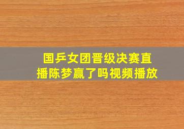 国乒女团晋级决赛直播陈梦赢了吗视频播放