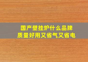 国产壁挂炉什么品牌质量好用又省气又省电