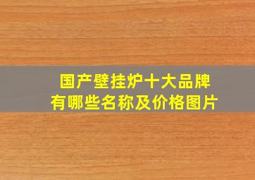 国产壁挂炉十大品牌有哪些名称及价格图片