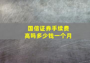 国信证券手续费高吗多少钱一个月