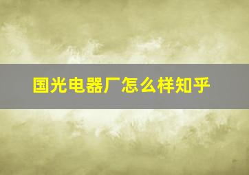 国光电器厂怎么样知乎