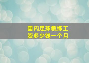 国内足球教练工资多少钱一个月