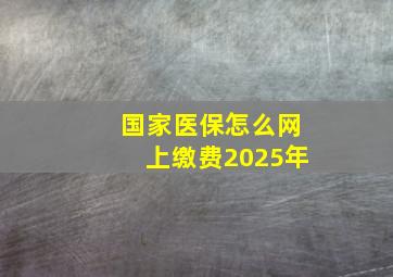 国家医保怎么网上缴费2025年