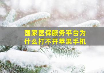 国家医保服务平台为什么打不开苹果手机