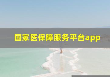 国家医保障服务平台app