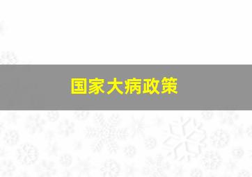 国家大病政策