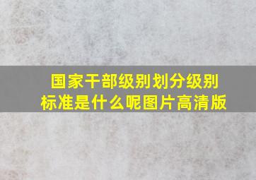 国家干部级别划分级别标准是什么呢图片高清版