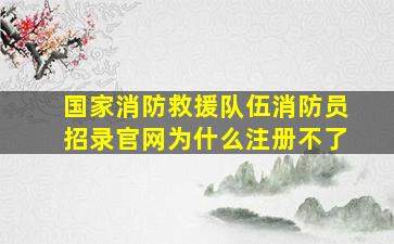 国家消防救援队伍消防员招录官网为什么注册不了