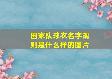 国家队球衣名字规则是什么样的图片