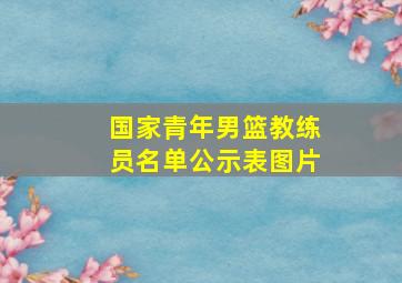 国家青年男篮教练员名单公示表图片