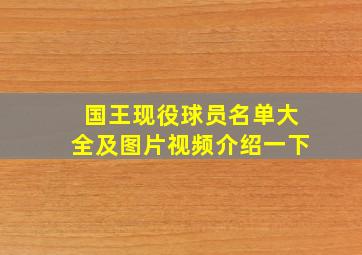 国王现役球员名单大全及图片视频介绍一下