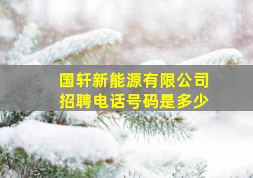 国轩新能源有限公司招聘电话号码是多少