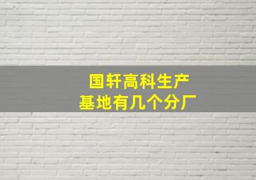 国轩高科生产基地有几个分厂