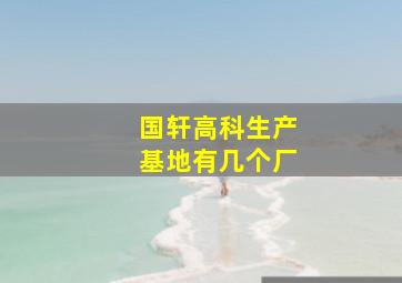 国轩高科生产基地有几个厂