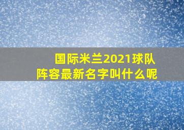 国际米兰2021球队阵容最新名字叫什么呢