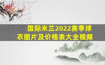 国际米兰2022赛季球衣图片及价格表大全视频