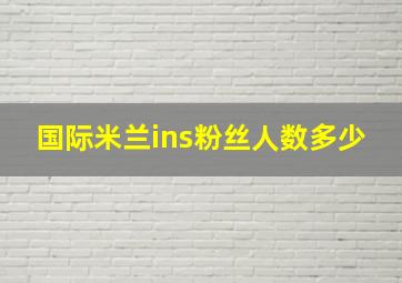 国际米兰ins粉丝人数多少