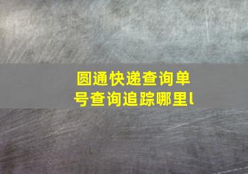 圆通快递查询单号查询追踪哪里l