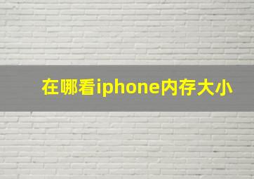 在哪看iphone内存大小