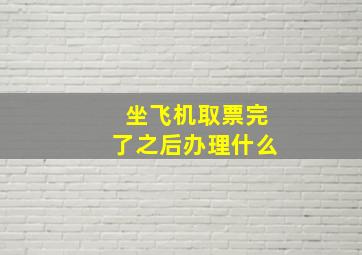 坐飞机取票完了之后办理什么