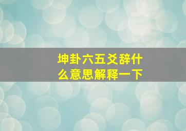 坤卦六五爻辞什么意思解释一下